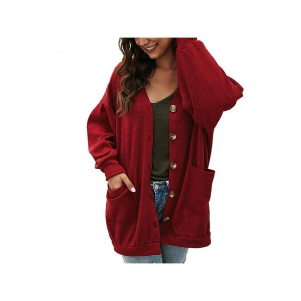Womens Chunky Knitted Cardigan Ladies Warm Sweater Coat Jackets Jumper Winter